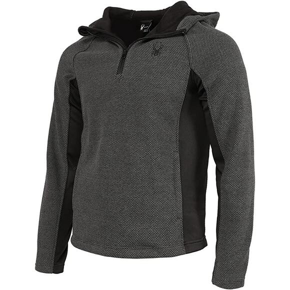 Spyder Boundless | NWT Charcoal & Black Quarter Zip Pullover Hoodie Sweatshirt - Picture 11 of 12
